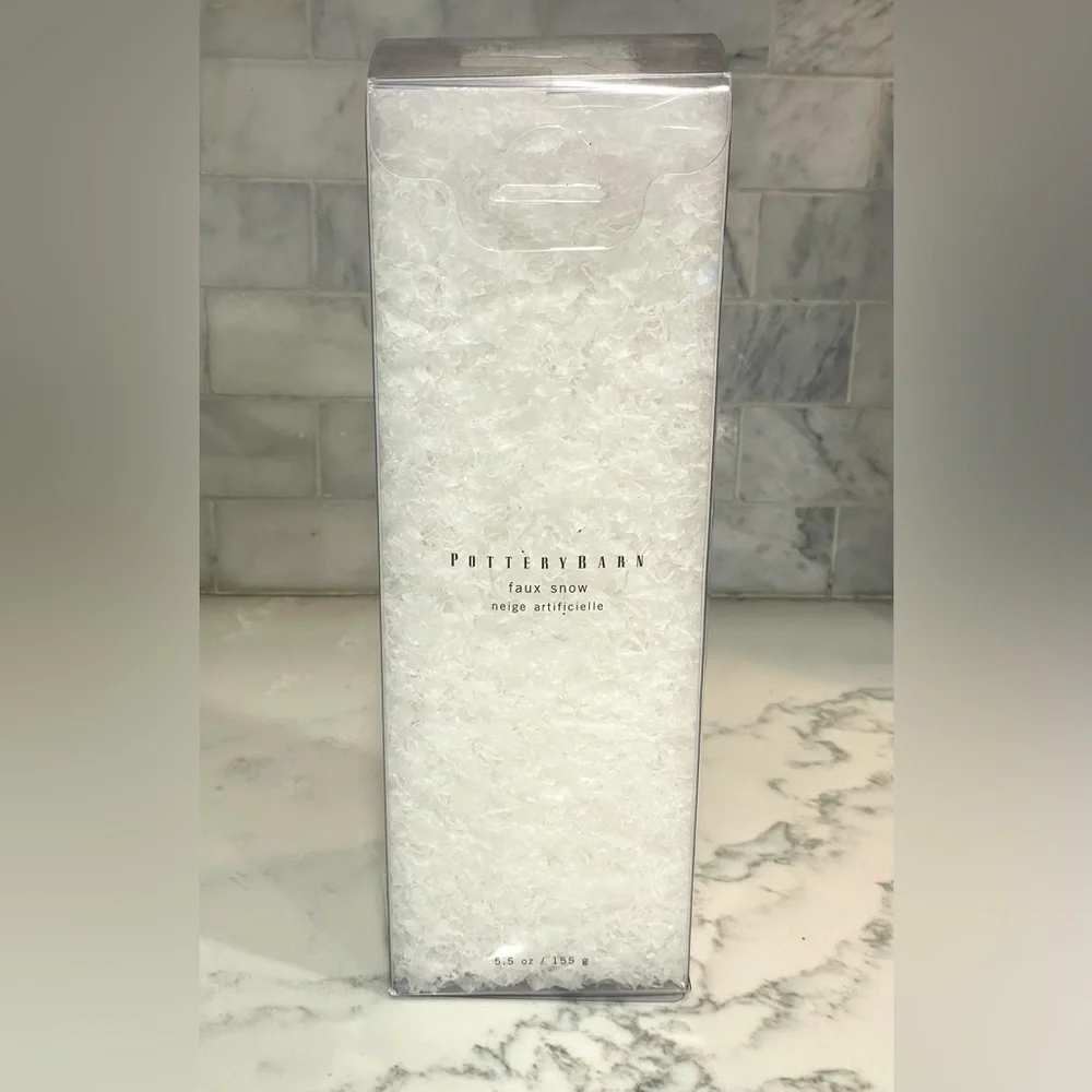 Pottery Barn Faux Snow Christmas Holiday Village Accessory‎ Decor 5.5 oz Box NEW